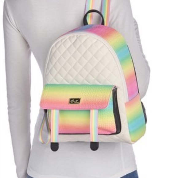 BETSEY JOHNSON PASTEL OMBRÉ CROC EMBOSSED BACKPACK - Picture 1 of 9